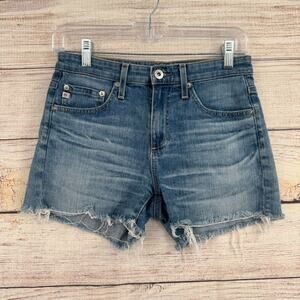 AG Adriano Goldschmied Hailey Cut-Off ex-boyfriend Jean Shorts Women's 24 Blue